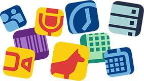 An assortment of app icons from BBC apps.